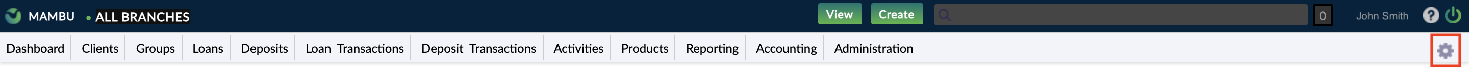 Visiting Manage My Views through cog in navigation bar